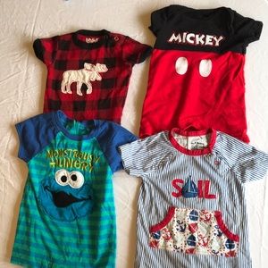 Lot of 12m boy one pieces of various brands